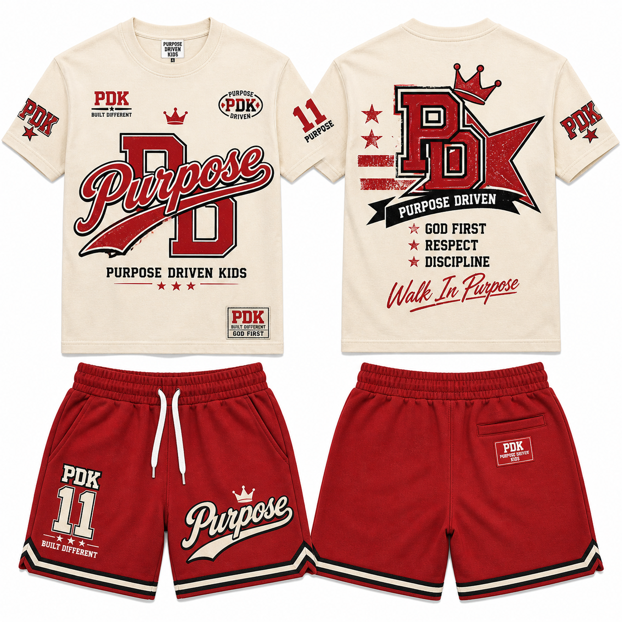 Purpose Driven Kids Set  Cream/Red