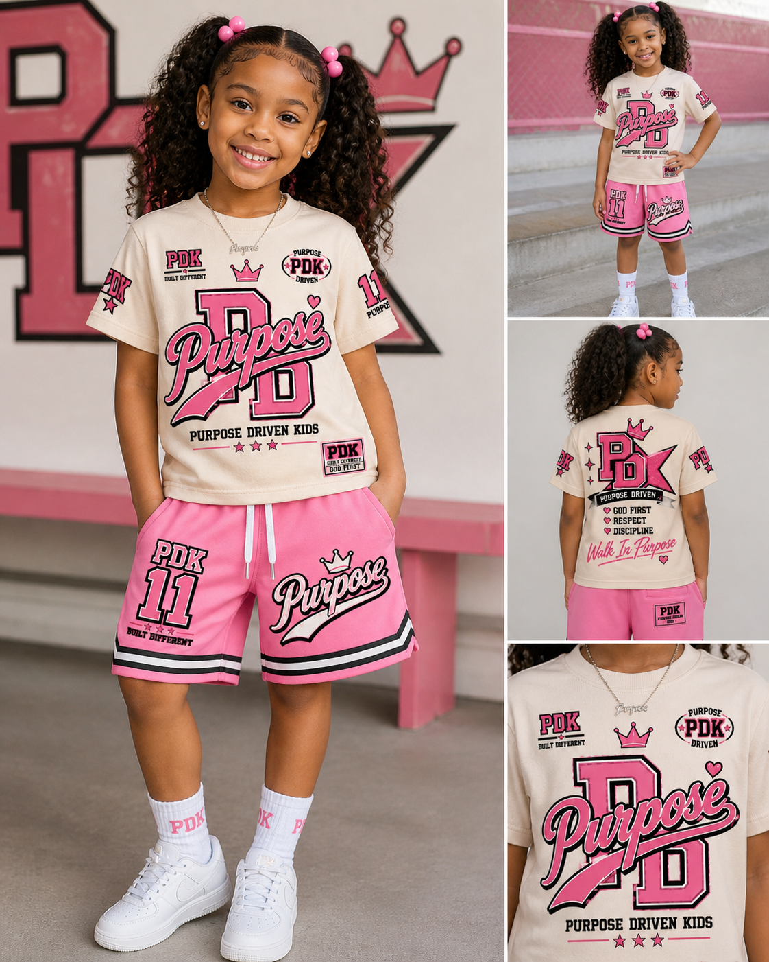 Purpose Driven Girls Set Cream/Pink
