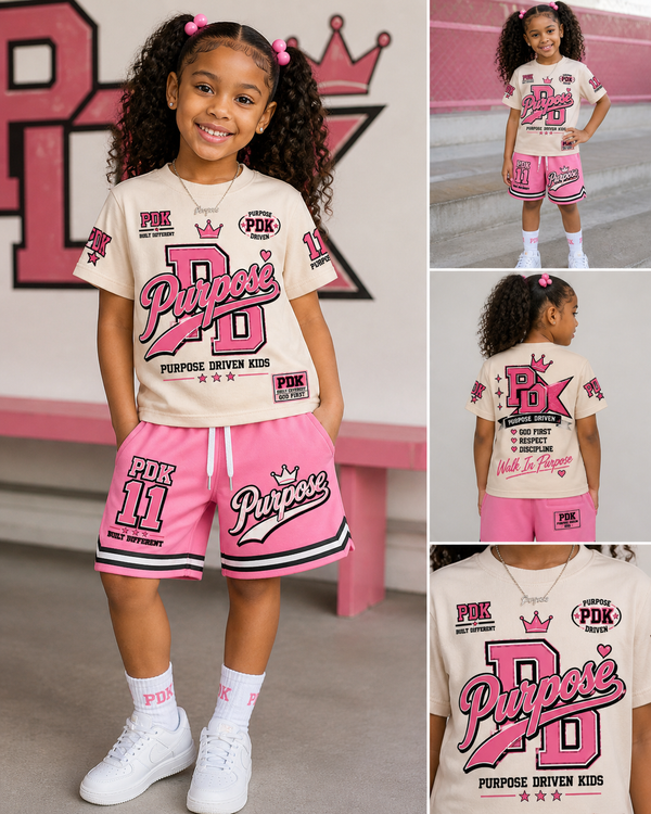 Purpose Driven Girls Set Cream/Pink